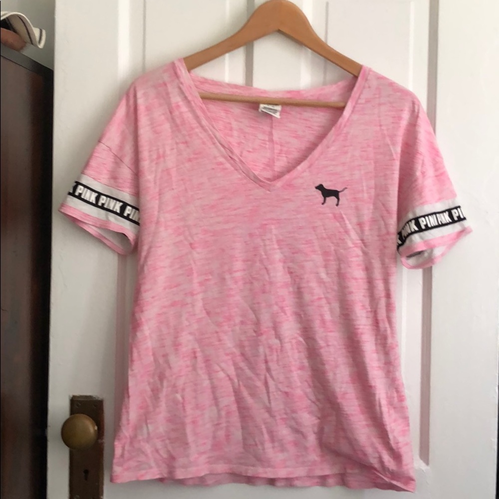 PINK Victoria’s Secret top with dog and stripes